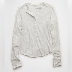American Eagle Outfitters Women's Gray Henley